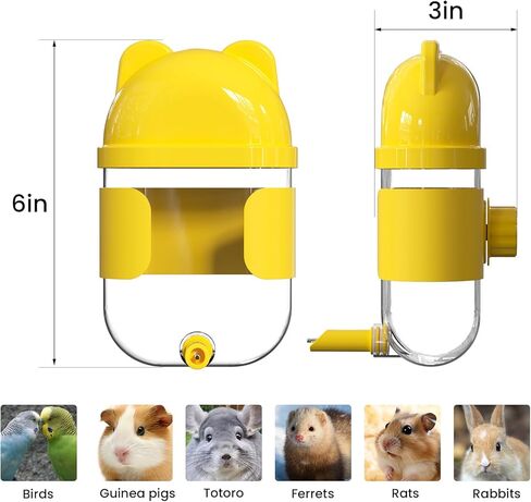 11 Fl Oz No Mess Hanging Water Dispenser,Leak-Proof Automatic Bird Water Feeder,Small Animal Water Bottle for Guinea Pigs,Chinchillas,Ferrets,Parrots,Squirrels,Rats,Bunnies (White) in Kuwait