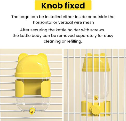 11 Fl Oz No Mess Hanging Water Dispenser,Leak-Proof Automatic Bird Water Feeder,Small Animal Water Bottle for Guinea Pigs,Chinchillas,Ferrets,Parrots,Squirrels,Rats,Bunnies (White) in Kuwait