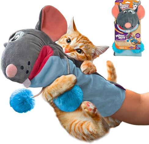 Pounce & Purr™ Meow Mitt Wearable Cat Toy – “Pip S. Queek" Plush Mitten with Catnip & Silvervine, Crinkle Sounds, Dangling Arms & 2-Layer Protection for Bonding Play with Cats & Kittens (Mouse) in Saudi Arabia