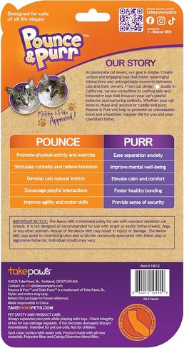 Pounce & Purr™ Meow Mitt Wearable Cat Toy – “Pip S. Queek" Plush Mitten with Catnip & Silvervine, Crinkle Sounds, Dangling Arms & 2-Layer Protection for Bonding Play with Cats & Kittens (Mouse) in Saudi Arabia