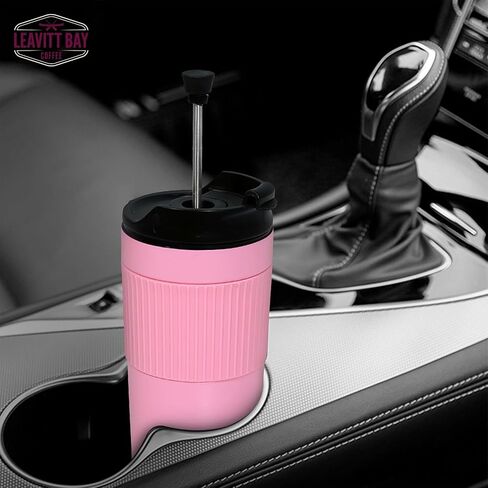 Portable French Press Travel Mug – Insulated Stainless Steel French Press Mug for Hot or Cold Brew – Durable Travel Coffee Maker – On-the-Go Tea & Coffee Maker (Army Green) in Saudi Arabia