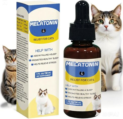 Cat Melatonin, Melatonin for Cats, Cat Sleep Supports, Helps to Support Restful Sleep for Your Cat - Cat Sleep Aid - Anxiety Relief for Cats, Separation Anxiety in Saudi Arabia