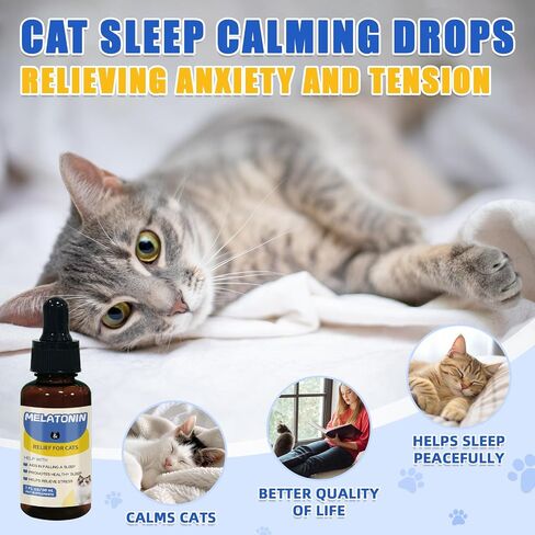 Cat Melatonin, Melatonin for Cats, Cat Sleep Supports, Helps to Support Restful Sleep for Your Cat - Cat Sleep Aid - Anxiety Relief for Cats, Separation Anxiety in Saudi Arabia