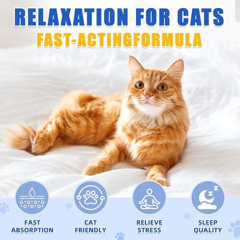 Cat Melatonin, Melatonin for Cats, Cat Sleep Supports, Helps to Support Restful Sleep for Your Cat - Cat Sleep Aid - Anxiety Relief for Cats, Separation Anxiety in Saudi Arabia