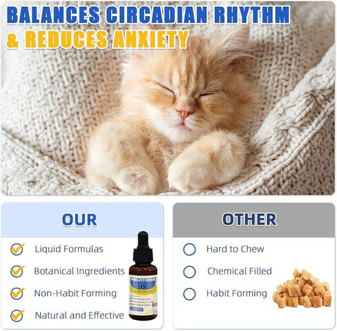 Cat Melatonin, Melatonin for Cats, Cat Sleep Supports, Helps to Support Restful Sleep for Your Cat - Cat Sleep Aid - Anxiety Relief for Cats, Separation Anxiety in Saudi Arabia