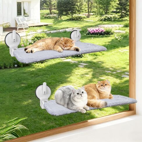 L&W BROS. Cat Window Perch with Lever Lock Suction Cups Holds up to 50 lbs Foldable & Space Saving Design Heavy Duty Window Hammock for Large Cats (L 1Pc) in Kuwait