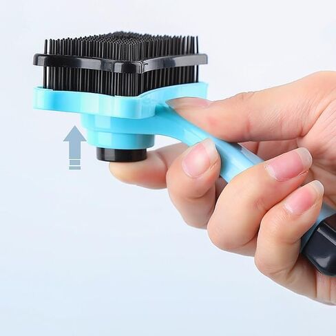 Pet Comb - Press-to-Release Design for Easy Hair Removal, Gentle on Pets, Durable & Comfortable to Hold Blue in Saudi Arabia