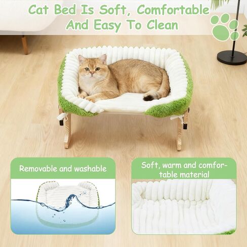 cat Window Perch for Indoor Cats Large Window Hammock with Washable Cover Suitable for All Seasons cat Window Bed for Adults Cats and Kittens(Plant Green) in Kuwait