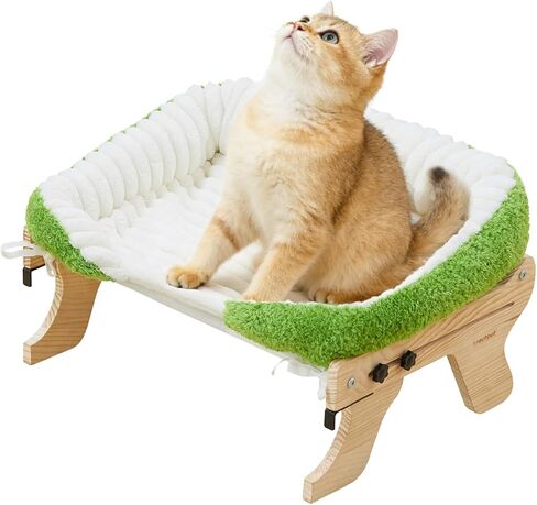 cat Window Perch for Indoor Cats Large Window Hammock with Washable Cover Suitable for All Seasons cat Window Bed for Adults Cats and Kittens(Plant Green) in Kuwait