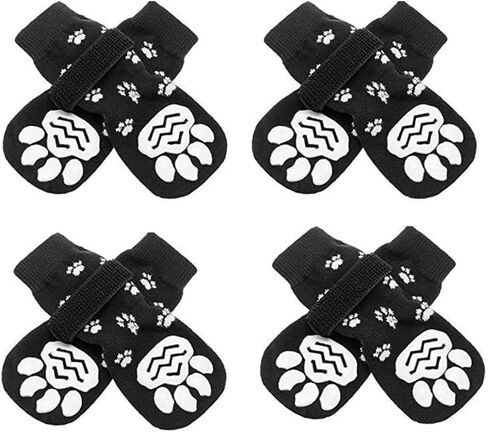 Pet Socks & Boots for Cats and Dogs, Waterproof Non-Slip Shoes for Small & Large Breeds, Outdoor Protection for Paws, Anti-Slip Design for Comfort & Safety, Black in Saudi Arabia