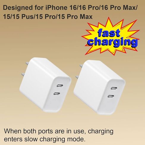 USB C Charger Block ، محول Type Carge Type-C ، شاحن جدار USB للهاتف 16/16 Pro/16 Pro Max/15/15 Plus/15 Pro/15 Pro Max in Kuwait