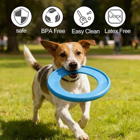 Dog Flying Disc, 4 Pack Dog Toy Gift Set for Medium & Large Dogs, Floating Frisbee for Water Pool Beach, Lightweight Soft Frisbee for Fetch, Tug of War, Catch, Play, 8.5 inch in Saudi Arabia