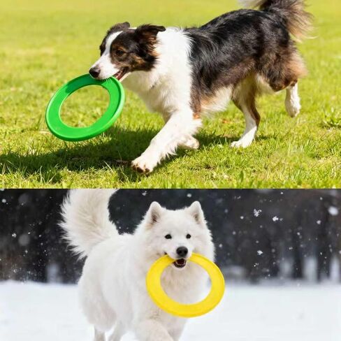 Dog Flying Disc, 4 Pack Dog Toy Gift Set for Medium & Large Dogs, Floating Frisbee for Water Pool Beach, Lightweight Soft Frisbee for Fetch, Tug of War, Catch, Play, 8.5 inch in Saudi Arabia