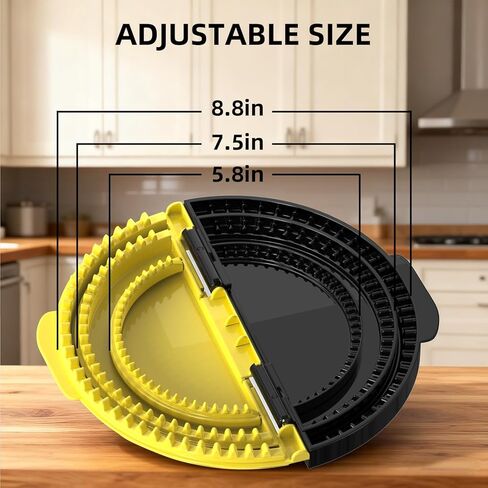 مانع تسرب التورتيلا، صانعة الكساديلا 3 في 1 مع 8.8+7.5+5.8 بوصة، مكشكش بوريتو قابل للإزالة للبوريتوس، التاكو، الفطائر، كالزون، الزلابية (أسود أصفر) in Kuwait