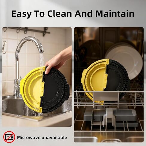 مانع تسرب التورتيلا، صانعة الكساديلا 3 في 1 مع 8.8+7.5+5.8 بوصة، مكشكش بوريتو قابل للإزالة للبوريتوس، التاكو، الفطائر، كالزون، الزلابية (أسود أصفر) in Kuwait