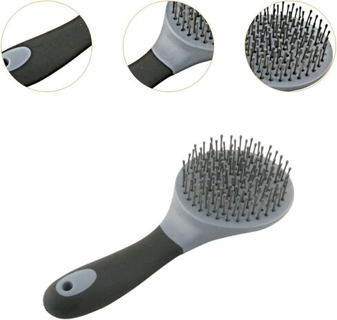 Horse Brush Equine Mane and Tail Comb, Non Slip Handle Portable 23cm Long Multifunctional Professional, Random Color in Kuwait