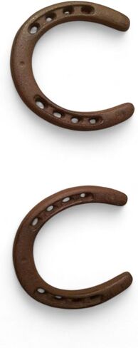 Large Horse Shoes Rustic Cast Iron 5"long 4 3/4" wide (Set of Two) 0170-05208 Cast Iron Rustic Accents Antique Vintage Decorative Home Improvement Pieces in Saudi Arabia