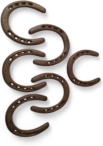 SIX Large Horse Shoes Rustic Cast Iron 5" tall by 4 3/4" wide 0170-05208 Cast Iron Rustic Accents Antique Vintage Decorative Home Improvement Pieces in Saudi Arabia