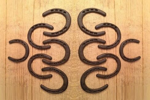 SIX Large Horse Shoes Rustic Cast Iron 5" tall by 4 3/4" wide 0170-05208 Cast Iron Rustic Accents Antique Vintage Decorative Home Improvement Pieces in Saudi Arabia