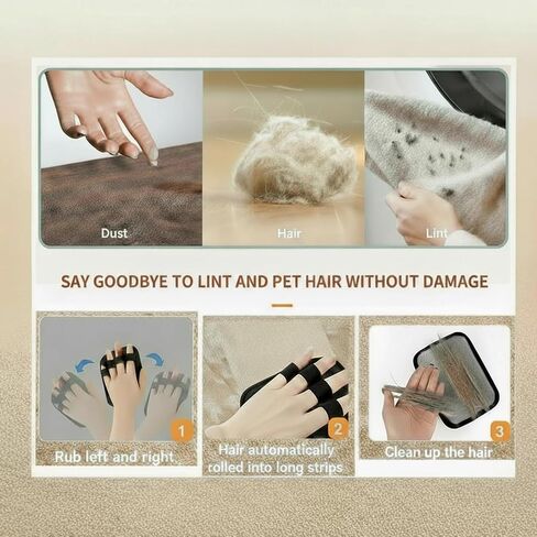 Pet Hair Removal Glove, Reusable Pet Hair Removal Tool Snug 4-Finger Fit Breathable – Magic Grooming Brush for Cats & Dogs, Electrostatic Pet Hair Remover for Laundry, Carpet, Couch & Curtains in Saudi Arabia