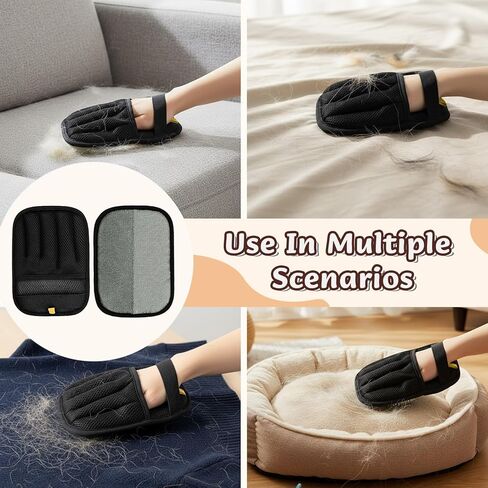 قفازات إزالة شعر الحيوانات الأليفة، قطعتان مزدوجتان لإزالة شعر الكلاب والقطط، قفازات قابلة لإعادة الاستخدام للعناية بالقطط والكلاب مناسبة للأريكة، والأثاث، وإزالة الشعر، والتزيين، وأداة تنظيف الحيوانات الأليفة in Kuwait