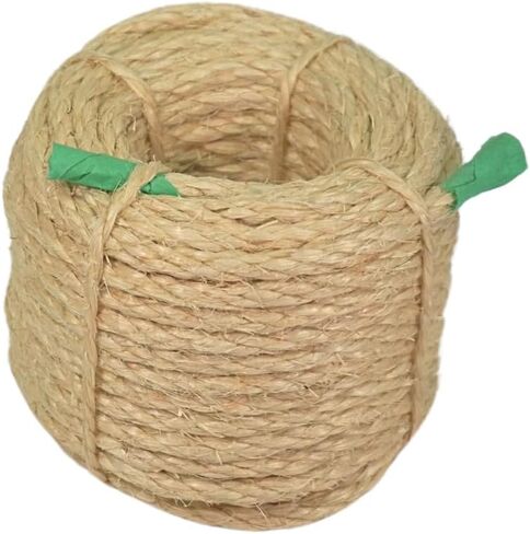 Premium Brazilian Sisal Rope, Natural Fiber 100% Sisal, Ultra Durable, Chemical-Free, Ideal for DIY, Cats, Scratching Post Replacement, Home Decor, Garden, Crafting (1/4" 100 ft / 6mm 30m) in Saudi Arabia