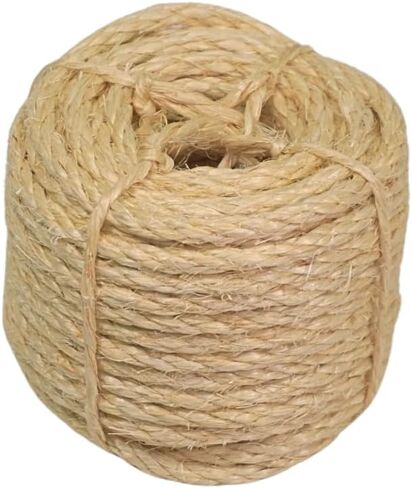 Premium Brazilian Sisal Rope, Natural Fiber 100% Sisal, Ultra Durable, Chemical-Free, Ideal for DIY, Cats, Scratching Post Replacement, Home Decor, Garden, Crafting (1/4" 100 ft / 6mm 30m) in Saudi Arabia