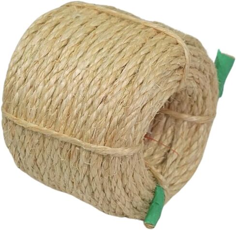 Premium Brazilian Sisal Rope, Natural Fiber 100% Sisal, Ultra Durable, Chemical-Free, Ideal for DIY, Cats, Scratching Post Replacement, Home Decor, Garden, Crafting (1/4" 100 ft / 6mm 30m) in Saudi Arabia