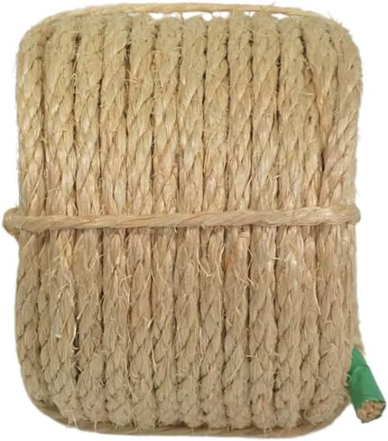 Premium Brazilian Sisal Rope, Natural Fiber 100% Sisal, Ultra Durable, Chemical-Free, Ideal for DIY, Cats, Scratching Post Replacement, Home Decor, Garden, Crafting (1/4" 100 ft / 6mm 30m) in Saudi Arabia