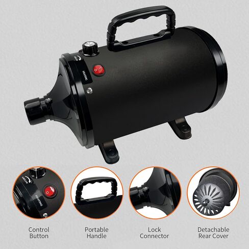 Dog Dryer for Pet Grooming, High-Velocity Force Blow Dryer, Speed Temperature Adjustable Dog Blower Grooming Dryer with 4 Nozzles in Saudi Arabia