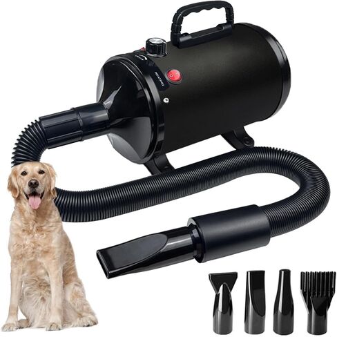 Dog Dryer for Pet Grooming, High-Velocity Force Blow Dryer, Speed Temperature Adjustable Dog Blower Grooming Dryer with 4 Nozzles in Saudi Arabia