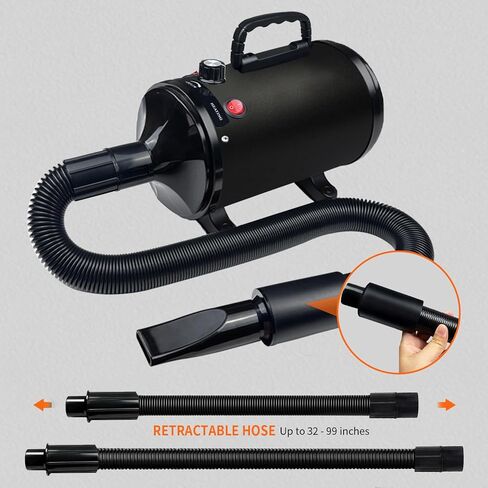 Dog Dryer for Pet Grooming, High-Velocity Force Blow Dryer, Speed Temperature Adjustable Dog Blower Grooming Dryer with 4 Nozzles in Saudi Arabia