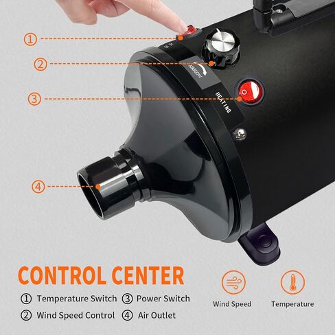 Dog Dryer for Pet Grooming, High-Velocity Force Blow Dryer, Speed Temperature Adjustable Dog Blower Grooming Dryer with 4 Nozzles in Saudi Arabia