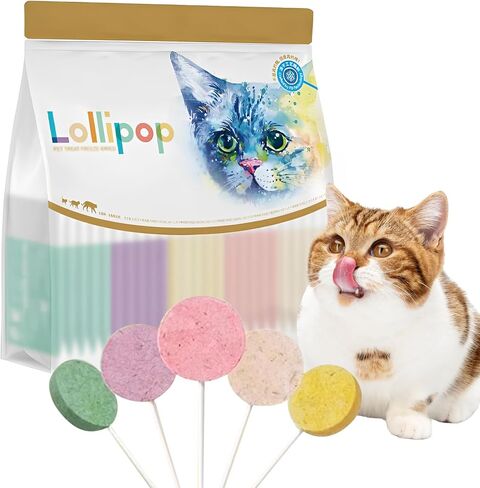 Lollipop Cat Treats, Freeze-Dried Lickable Snacks for Indoor Cats, Natural Soft Puree Wet Snacks Pops, Premium Cat Treats Lollipop Ideal for All Breeds and Ages Cats (Mixed (25 pcs)) in Saudi Arabia