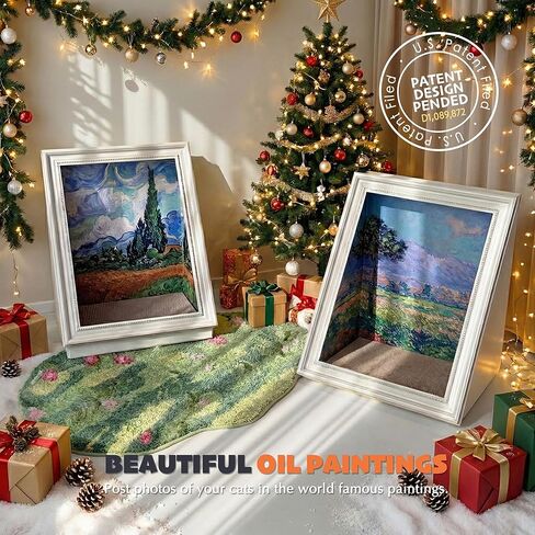 PETKARAY Cat Christmas Tree Cave Bed, Pre-Assembled Felt Cat Cave House, Cozy Kitten Hideaway with Plush Cushion, for Indoor Cats in Kuwait