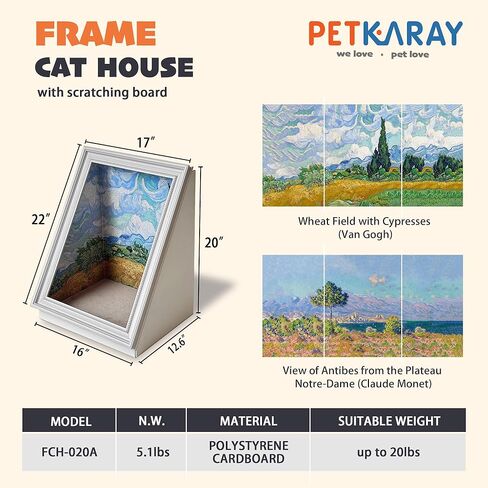 PETKARAY Cat Christmas Tree Cave Bed, Pre-Assembled Felt Cat Cave House, Cozy Kitten Hideaway with Plush Cushion, for Indoor Cats in Kuwait