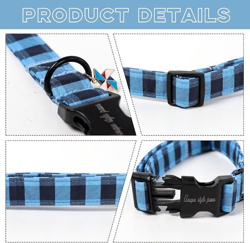 Unique Style Paws Christmas Dog Collar Plastic Buckle with Pendant Red Scottish Grid Cotton Puppy Collars for Small Medium Large Dogs in Saudi Arabia