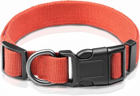 Pink Dog Collar for Large Dog, Breathable, Anti-Odor & Soft, Comfortable for Sensitive Skin Puppies, 90% Bamboo Rayon, Adjustable Quick-Release Buckle Pet Collar for Large Breeds (Orange Set, S) in Saudi Arabia