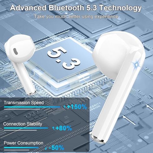 سماعات الأذن اللاسلكية ، 2025 Bluetooth 5.3 سماعات الرأس براعم الأذن ستيريو مع ميكروفونات إلغاء ضوضاء ENC ، وسماعات الأذن بلوتوث 40H مع شاشة LED مزدوجة ، ومقاومة للماء IP7 في سماعات الأذن لنظام Android iOS ، الأسود in Kuwait