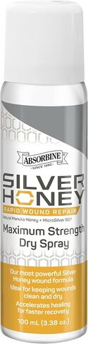 Silver Honey Rapid Wound Repair Maximum Strength Dry Spray 100 ml / 3.38 oz, Manuka Honey + MicroSilver BG, Equine First Aid & Wound Care in Kuwait