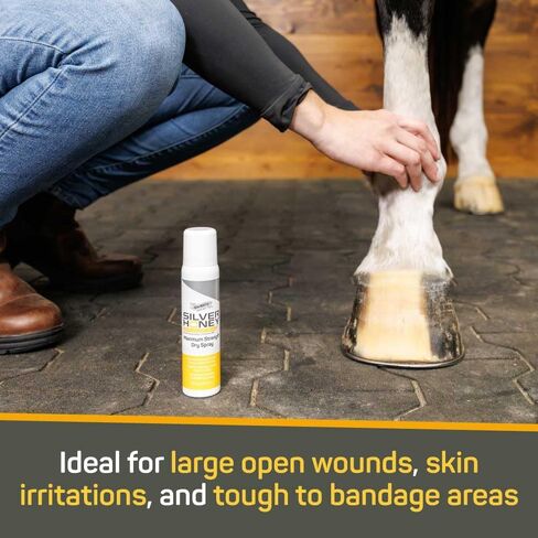 Silver Honey Rapid Wound Repair Maximum Strength Dry Spray 100 ml / 3.38 oz, Manuka Honey + MicroSilver BG, Equine First Aid & Wound Care in Kuwait