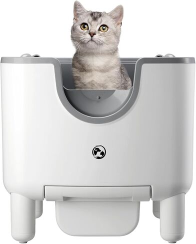 F6 Self-Cleaning Litter Box – an Open-top Automatic Litter Box Designed with Advanced Odor Control, Safety mechanisms, and Effortless Maintenance, Includes Trash Bags in Saudi Arabia