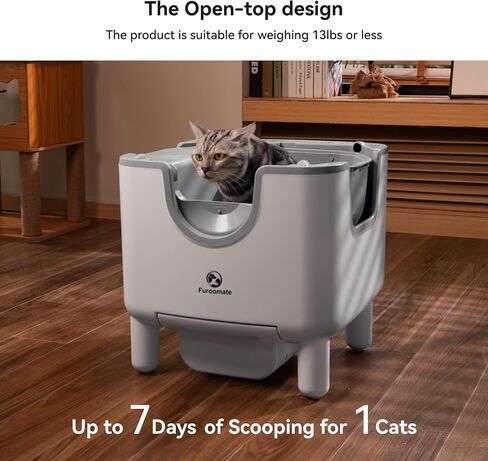 F6 Self-Cleaning Litter Box – an Open-top Automatic Litter Box Designed with Advanced Odor Control, Safety mechanisms, and Effortless Maintenance, Includes Trash Bags in Saudi Arabia
