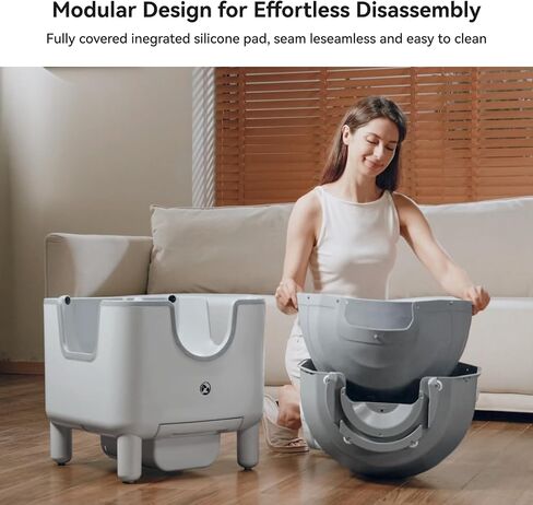 F6 Self-Cleaning Litter Box – an Open-top Automatic Litter Box Designed with Advanced Odor Control, Safety mechanisms, and Effortless Maintenance, Includes Trash Bags in Saudi Arabia