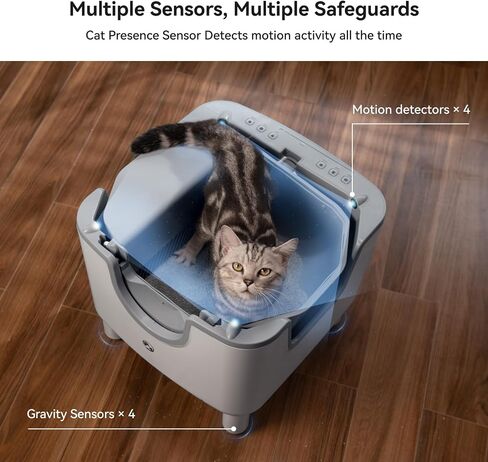 F6 Self-Cleaning Litter Box – an Open-top Automatic Litter Box Designed with Advanced Odor Control, Safety mechanisms, and Effortless Maintenance, Includes Trash Bags in Saudi Arabia
