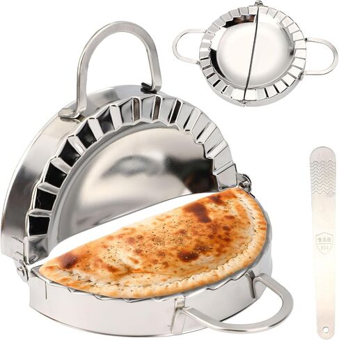 Tortilla Crimper Sealer, Stainless Steel Tortilla Crimper Sealer with Filling Spoon Practical Kitchen Burrito Maker Suitable for 6in/15cm Dumplings Tacos Pasties Quesadillas in Saudi Arabia