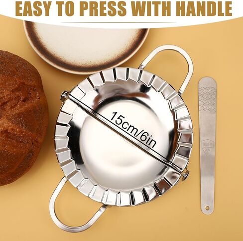 Tortilla Crimper Sealer, Stainless Steel Tortilla Crimper Sealer with Filling Spoon Practical Kitchen Burrito Maker Suitable for 6in/15cm Dumplings Tacos Pasties Quesadillas in Saudi Arabia