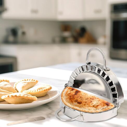Tortilla Crimper Sealer, Stainless Steel Tortilla Crimper Sealer with Filling Spoon Practical Kitchen Burrito Maker Suitable for 6in/15cm Dumplings Tacos Pasties Quesadillas in Saudi Arabia