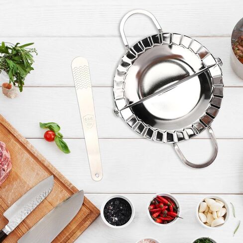 Tortilla Crimper Sealer, Stainless Steel Tortilla Crimper Sealer with Filling Spoon Practical Kitchen Burrito Maker Suitable for 6in/15cm Dumplings Tacos Pasties Quesadillas in Saudi Arabia