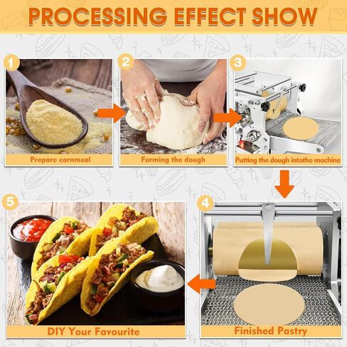 Electric Tortilla Maker, 2 Mold(4INCH+6INCH) Tortilla Maker Machine with Non-Stick Coating, 1.5MM-5.5MM Adjustable Thick Chapatti Machine for Sopes Roti Pita Tortilla Pizza, Gold in Saudi Arabia